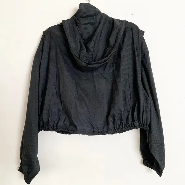 Alo Yoga Cropped Game Time Full Zip Jacket Black M - Image 5