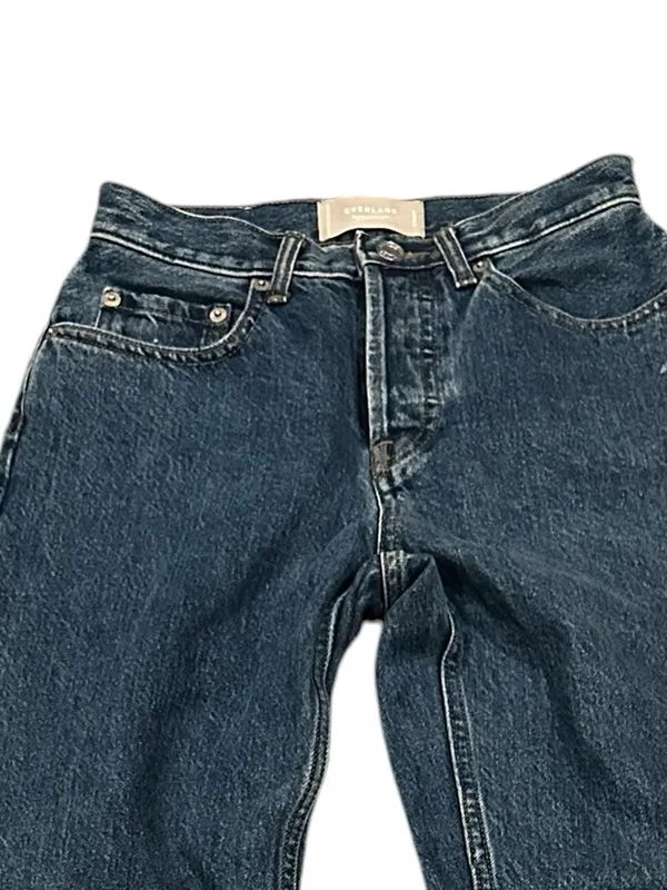 Everlane 90’s Cheeky High Rise Waist Denim Blue Straight Leg Jeans 24 Barrel - Image 4