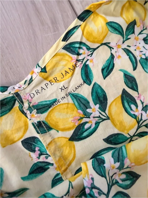 Draper James Woven Chemise Preppy Southern Coquette Lemon Mini Dress size XL - Image 7