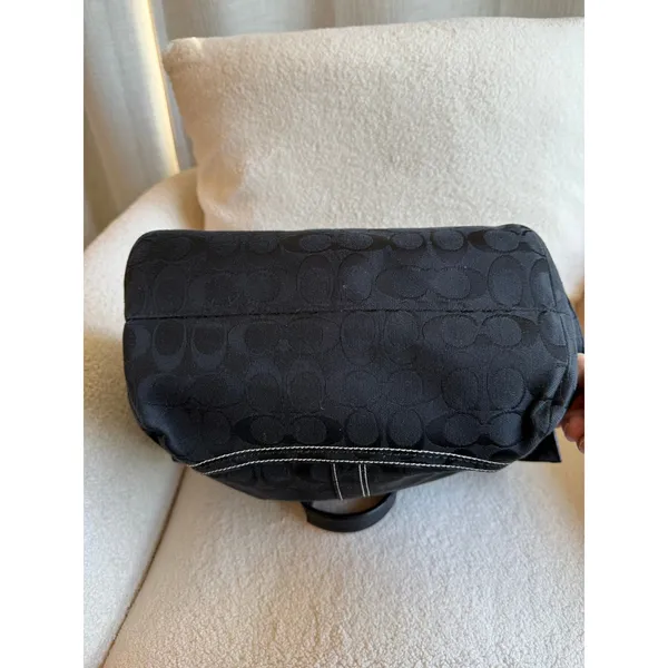 Coach Soho Tote Bag Women's Black Canvas Casual Signature Monogram Multi Pocket - Image 10