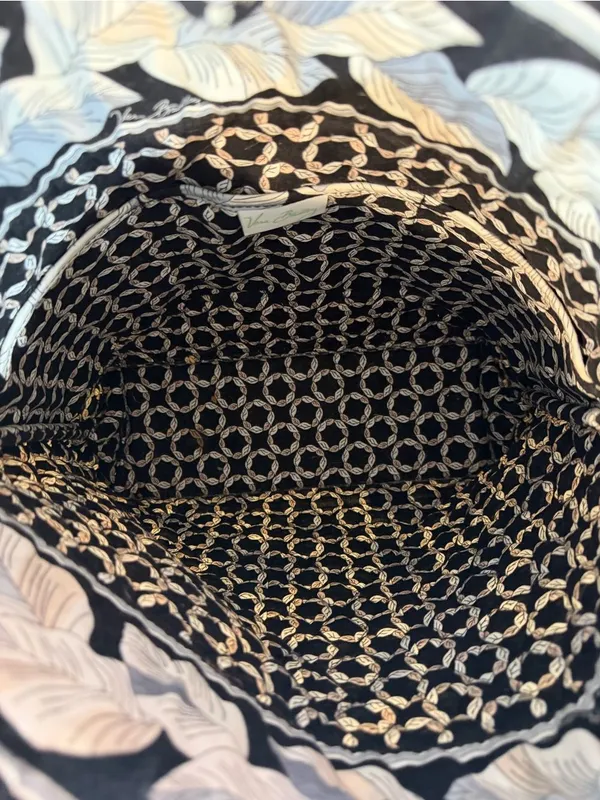 Vera Bradley Black & Cream Floral Quilted Tote​ - Image 10