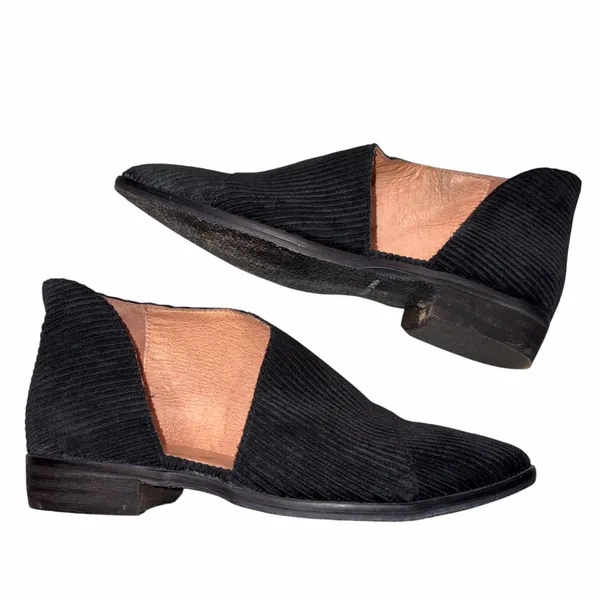 Free People Black Corduroy Royale Flats 36 - Image 7