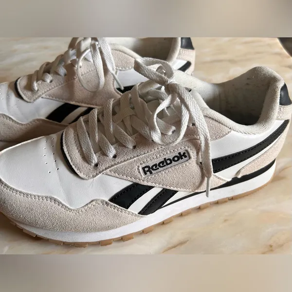 REEBOK Suede & Leather Classic Harman Double Sneakers Cream/Grey/Black‎ Size 8.5 - Image 3