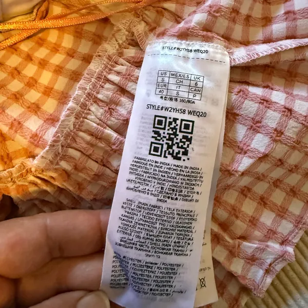 Guess orange Checkered Blouse - Image 7
