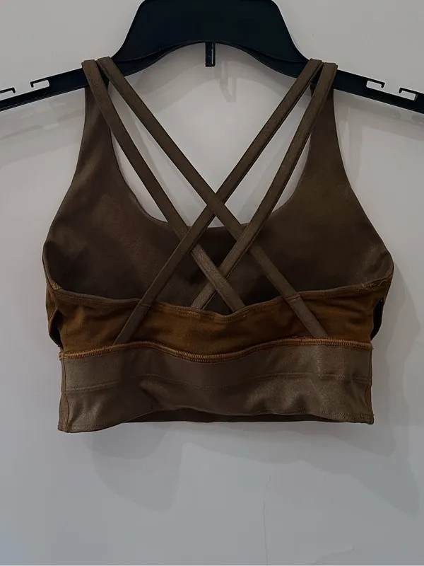 Lululemon Energy Longline Bra Metallic Copper Foil Size 4 - Image 6