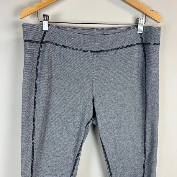 Lauren Ralph Lauren Active Leggings Womens XL‎ Black White Striped Athleisure - Image 5