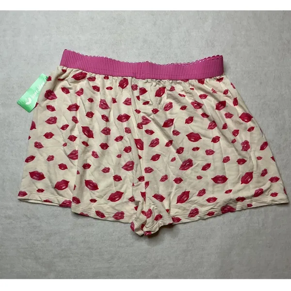 Honeydew Intimates Sugar Sweetheart Pajama Set Beso Lips Gray Pink Medium‎ - Image 6