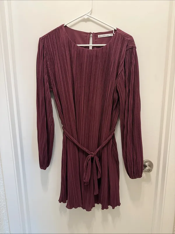 Abercrombie & Fitch Satin Plisse Easy Mini Dress - Image 2