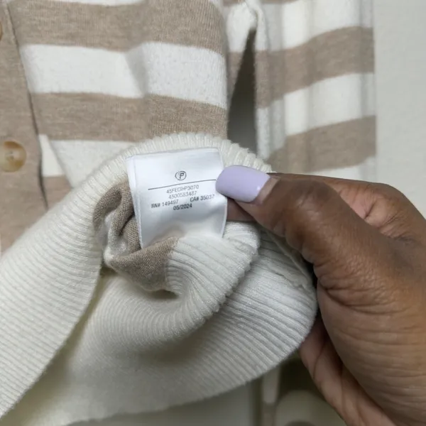 Favorite Daughter Women The Belle‎ Cardigan Sweater Medium Preppy Striped Polo - Image 11