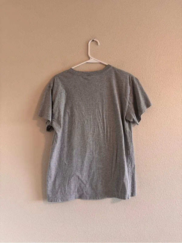 PINK Victoria's Secret Grey Tee with Black and Pink Logo - Image 3