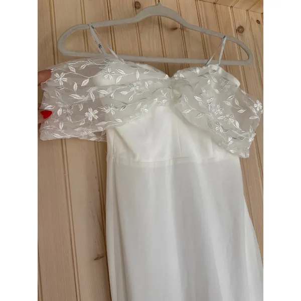 NWT Lulus Beloved Beginning White Embroidered Off-the-Shoulder Maxi Dress Sz XS - Image 5