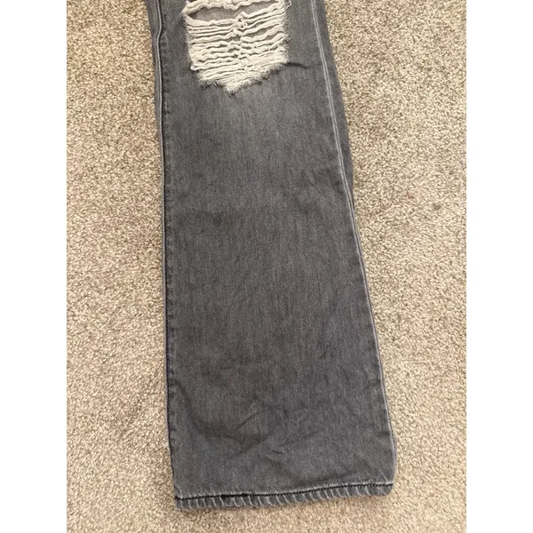 Hidden Happi Flare Jeans Women's 27 Gray High Rise Distressed 100% Cotton - Image 3