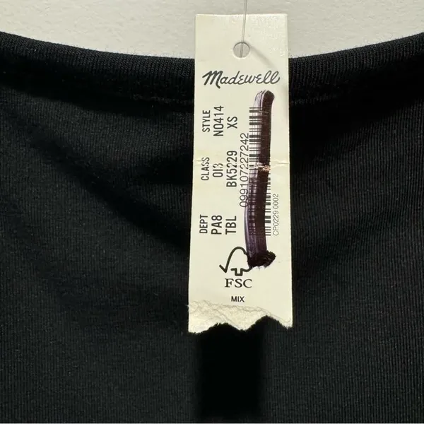 NWT Madewell‎ Tank Thong Bodysuit NO414 Minimalist Stretch XS Black - Image 6