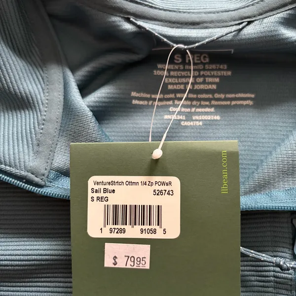 NWT! L.L. Bean Women’s Blue Quarter-Zip Pullover - Image 4