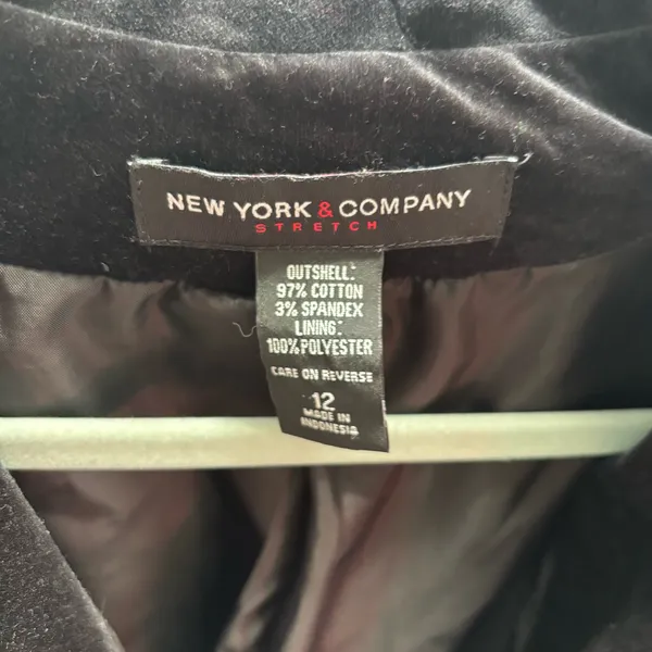 New York & Company Black Velvet Tailored Blazer - Image 3