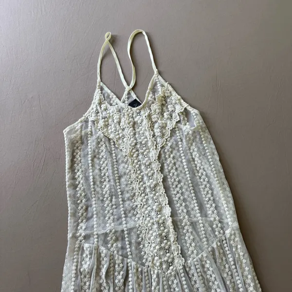 ASTR Vintage Aster Lace Crochet Sheer Maxi Dress - Image 5