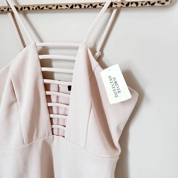NWT Forever 21 nude caged neck strappy bodycon mini dress - Image 2