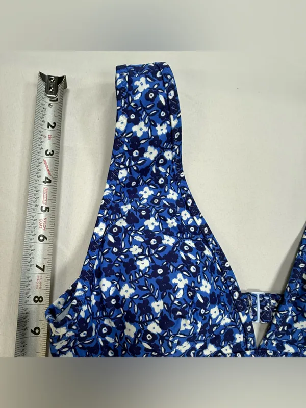 aerie Blue Floral Print Bikini Top - Image 3