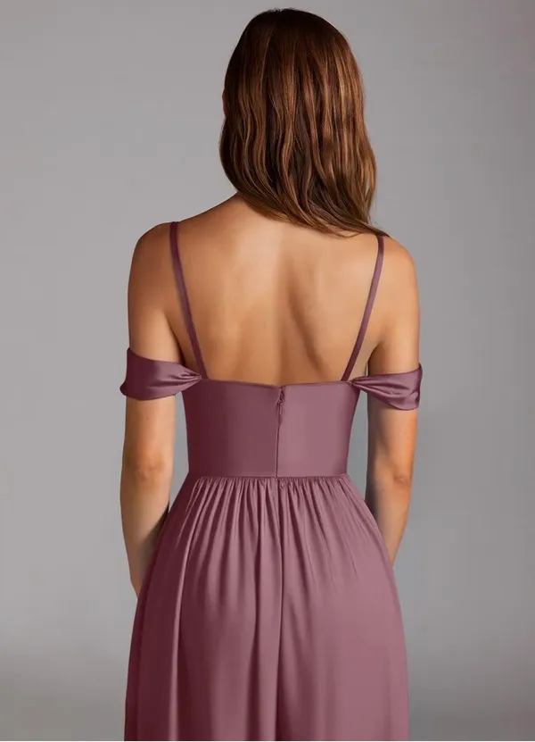 Azazie Bridesmaid Dress Calianna Amethyst A2 - Image 4