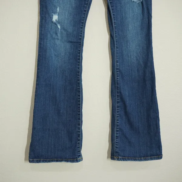 KanCan Size 27 Bootcut Jeans Blue Distressed Ripped Flare Denim Casual Stretch - Image 3