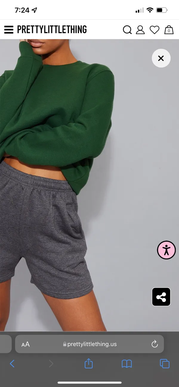 Pretty Little Thing Sweat Pant Shorts - Image 2