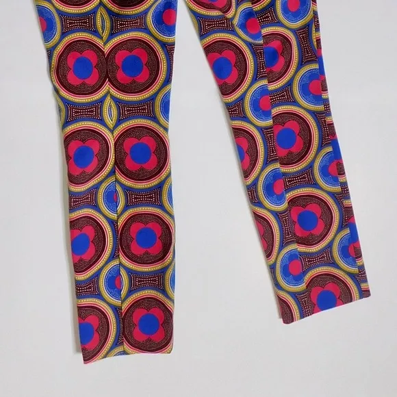 ANTHROPOLOGIE‎ The Slim Trousers Pants Retro Floral Cropped Bright Size 4 - Image 10