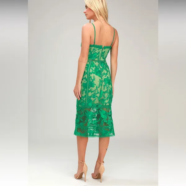 Lulus Deeply Cherish Green Lace Dress sz XS - Image 2