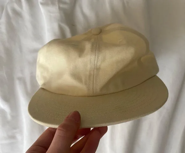 Cream Flat Bill Hat Tan - Image 4