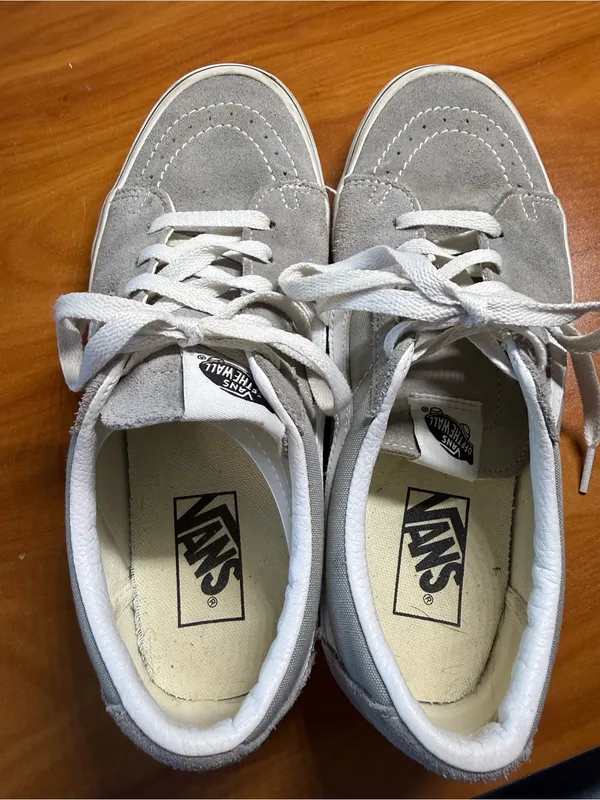 Vans Sk8‎ Low "Drizzle" Suede Sneaker Low Top Grey White Leather Skate W9 - Image 6