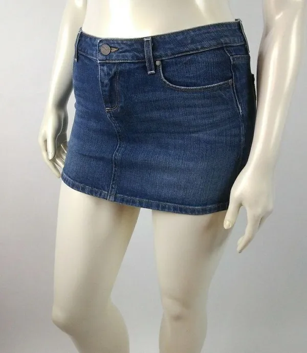 Paige Malibu Mini Blue Jeans Skirt Size 29 - Image 6
