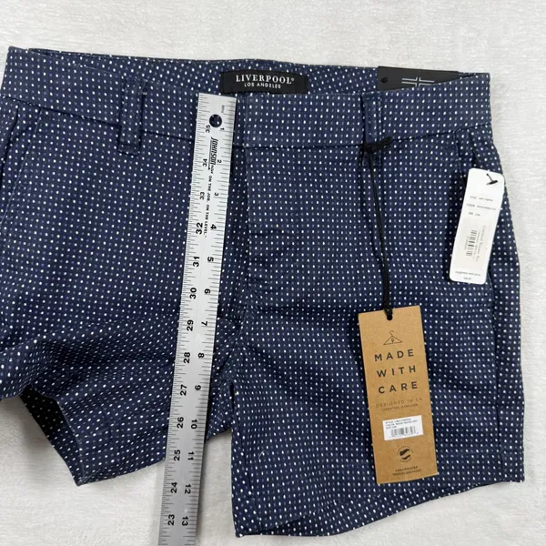 Liverpool Los Angeles Mood‎ Indigo Dot Trouser Shorts Navy Polka Dot 2/26 NEW - Image 7