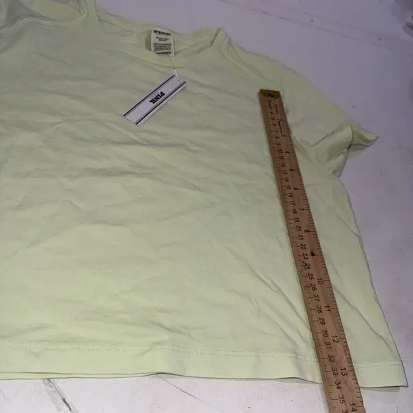 Victoria's Secret VS PINK Cotton Basic Light Green Crop Top Tee Shirt Sz XS NWT - Image 12