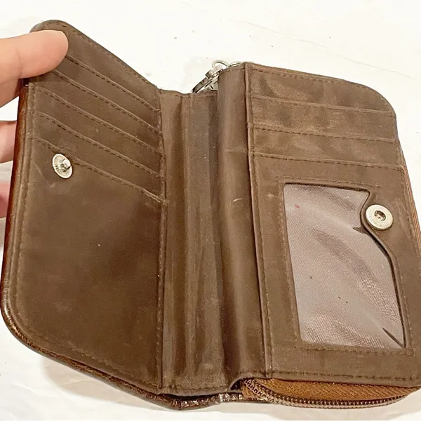 Baby Phat Vintage Y2K Brown‎ Studded Full Zip Multi Card Wallet - Image 4