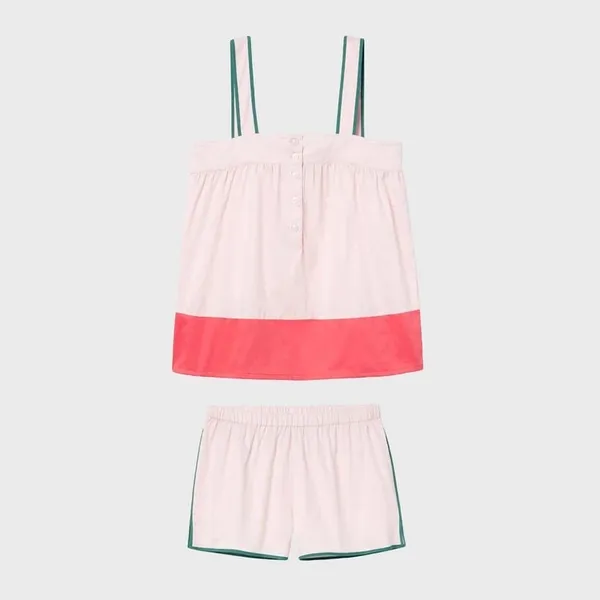 Lake Pajamas Color Block Tank Loungewear Set Guava Medium - Image 5