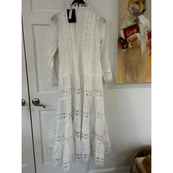 NWT NEW Layered With Love Lindsey Maxi Dress White Lace Small MSRP $178 - Image 7