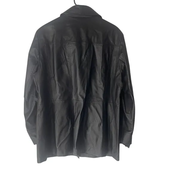 East 5th‎ Womens Black Genuine Leather Button Front Coat Jacket XL XLARGE - Image 5