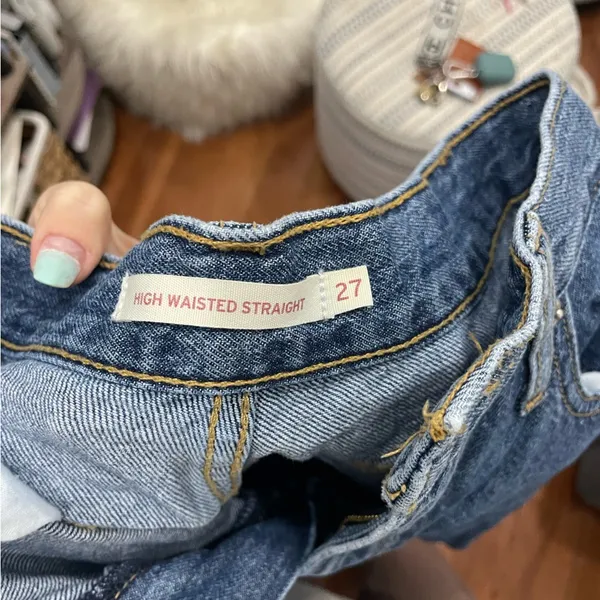 Levis High Waisted Straight Jeans - Image 2