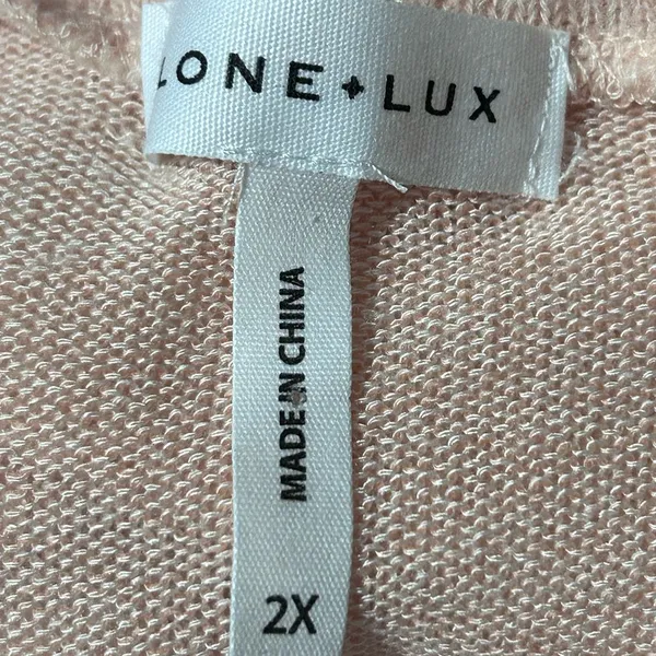 Lone‎ + Lux Women's Light Peach Cowl Neck Layered Soft Long Sleeve Top Size 2X - Image 4