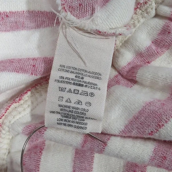 Free‎ People Striped Peplum Moto Jacket Womens M Pink White Zip Up - Image 7
