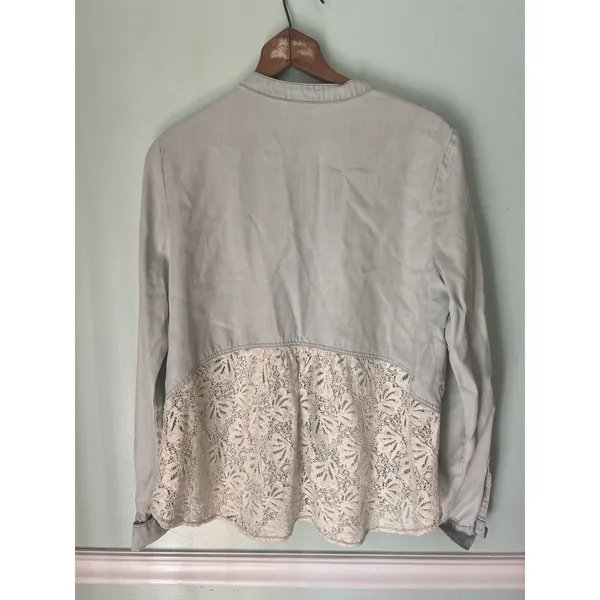 Anthropologie Holding Horses Shirt M‎ Dimanche Pearl Snap Button Up Long Sleeve Western - Image 2