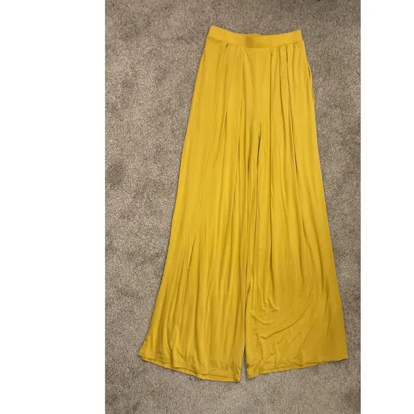 NWT Jluxlabel Yellow Mustard Devyn Wide-Leg Viscose Pants, M - Image 2