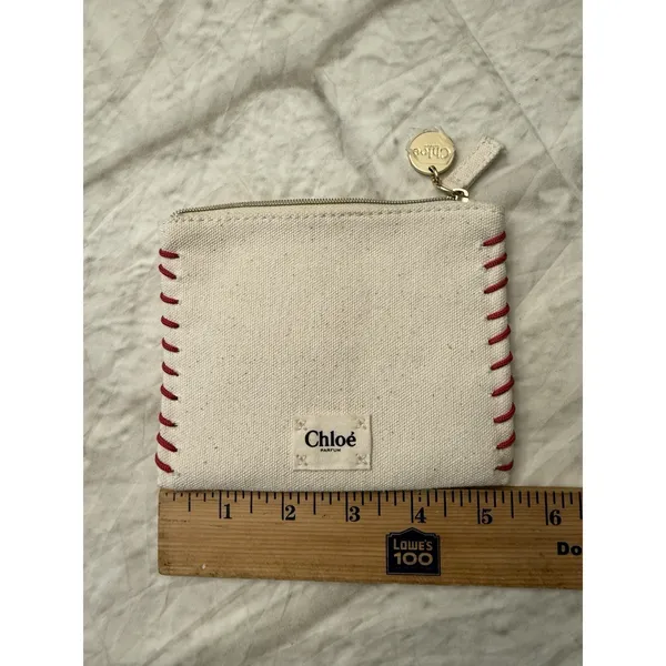 Chloe Parfums Limited‎ Edition 2023 Pouch Pochette Cream Red Stitch - Image 6