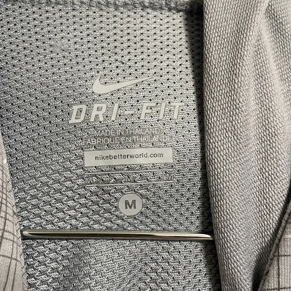 Nike Dri-FIT Women's Hoodie Pullover Gray Plaid Athletic‎ Top Activewear Medium - Image 2