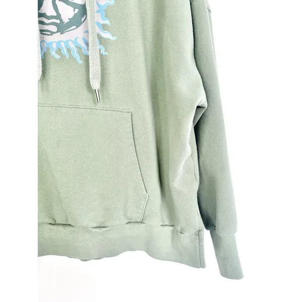 American Eagle Sublime Hoodie Oversized XS Green‎ Sun Graphic Band Tee Y2K Baggy - Image 6