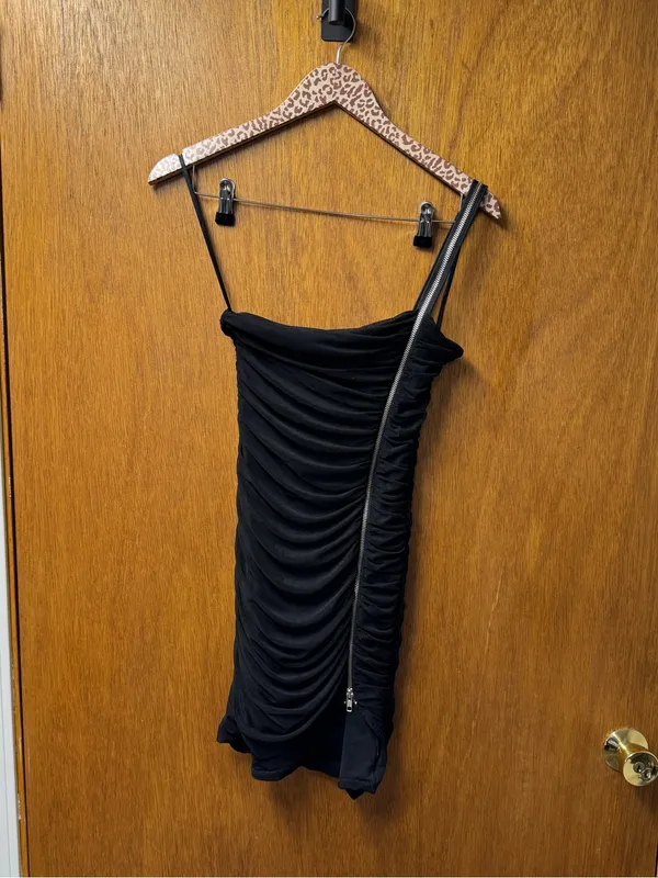 Michael Costello x Revolve Hailey Zipper Sleeveless Mini Dress Black Small - Image 14