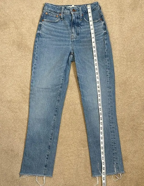 Madewell The Curvy Perfect Vintage Raw Hem Distressed Jean Women Blue 23T Tall - Image 9