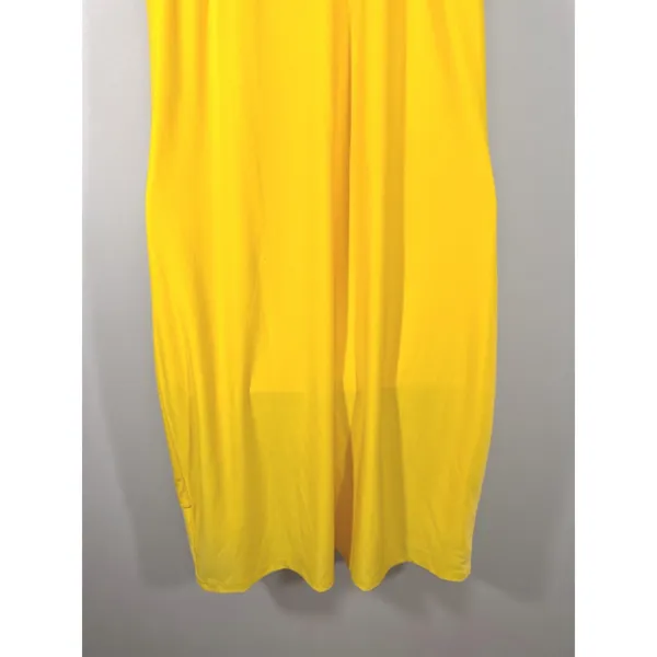 Kensie Yellow Halter‎ Dress Gold Chain Neckline Draped Layered Mini Size 2 - Image 6