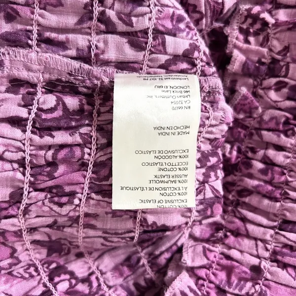 Free People Smock It To Me Shirred Mini Dress in Purple Multi Size Small - Image 7