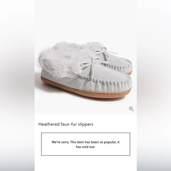 NWT J.Crew womens faux shearling grey moccasin slipper size 8 sold out! - Image 4