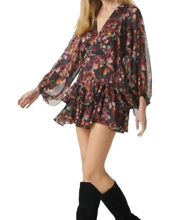NWT Misa Los Angeles Jolene Libra Fleur Chiffon Mini Dress Size Small - Image 5